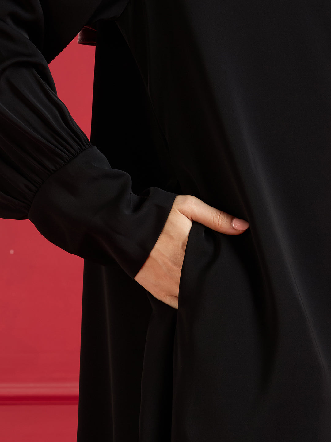 Elena jacket abaya - black