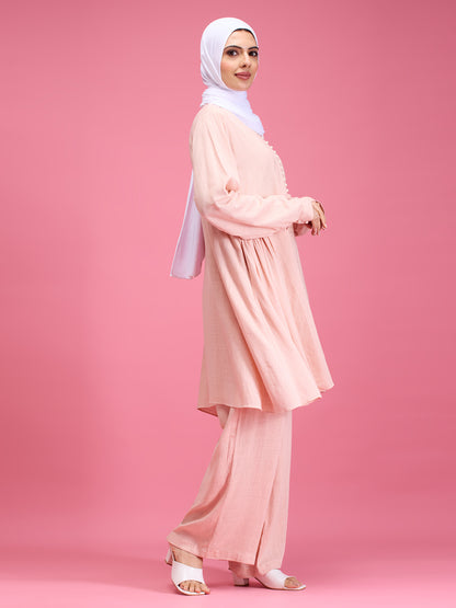 Peachy muse linen co-ord set