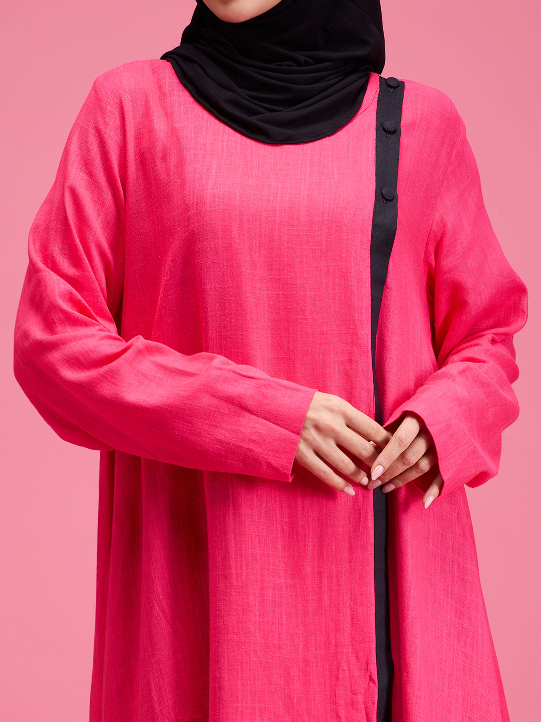 Aza linen modest dress