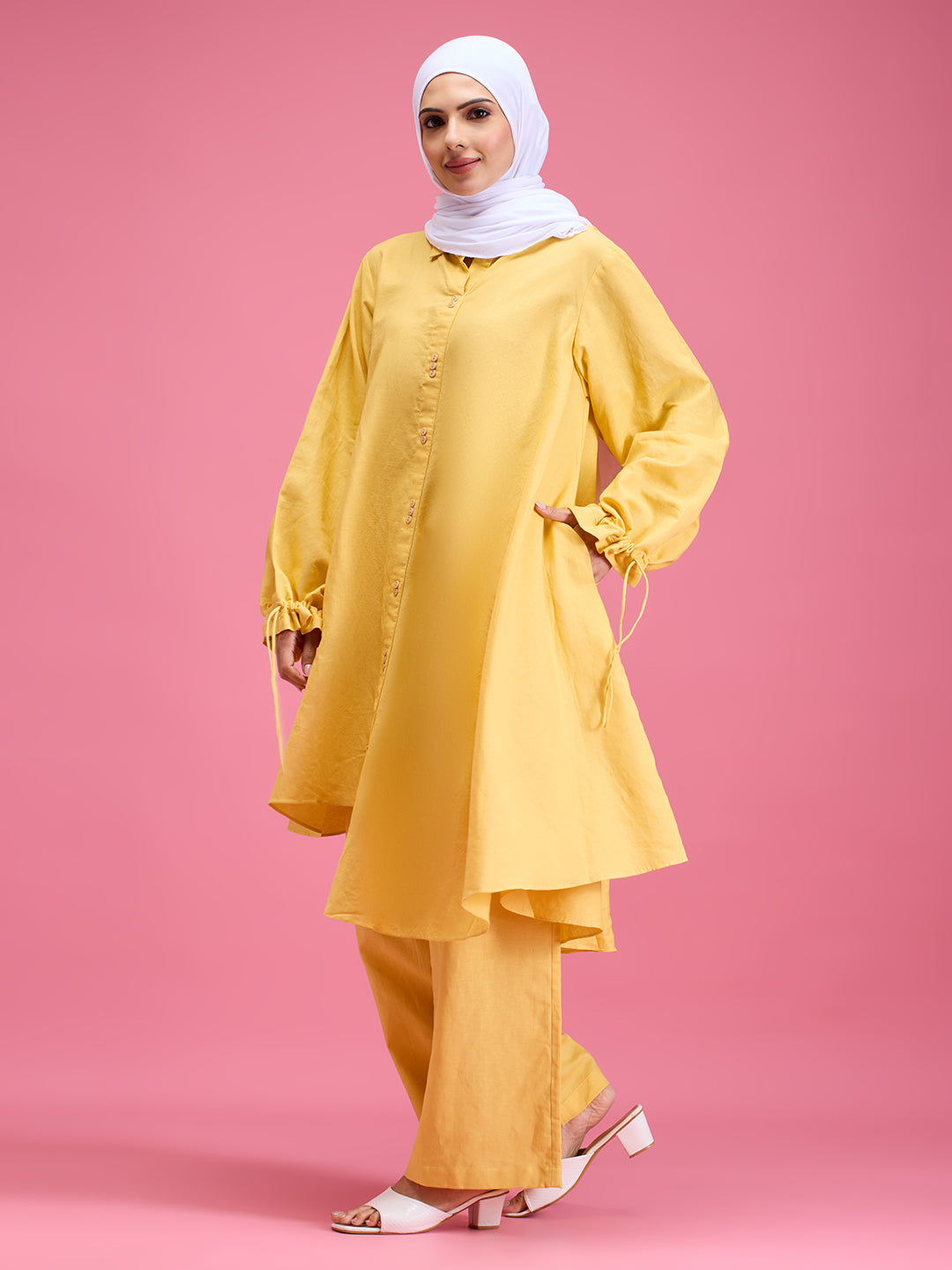 Dreamy linen co-ord set - yellow