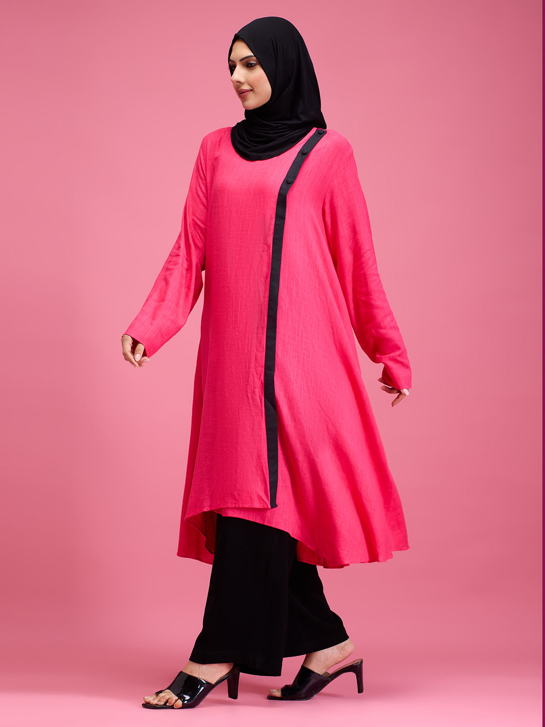 Aza linen modest dress