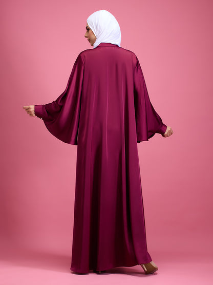 Nora pearl abaya - maroon