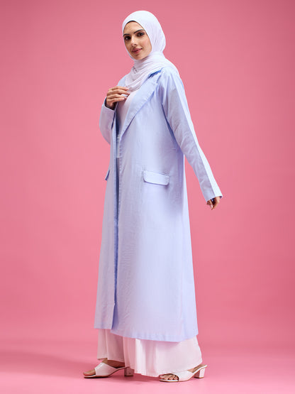 Fay linen open blazer - powder blue