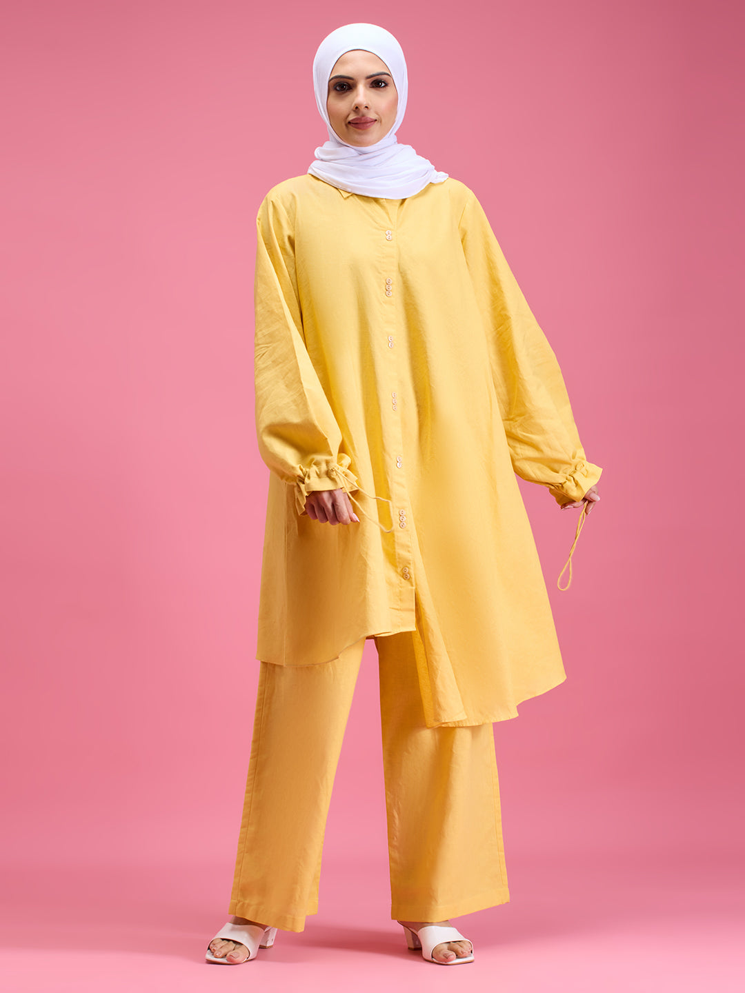 Dreamy linen co-ord set - yellow