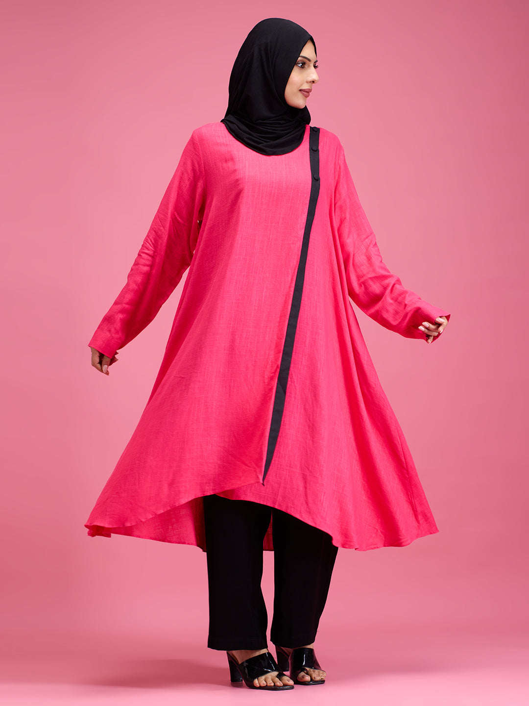 Aza linen modest dress