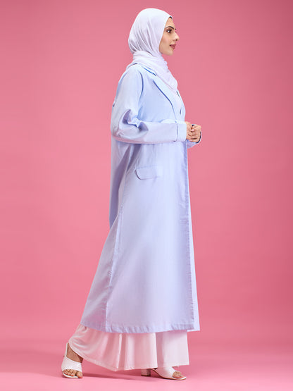 Fay linen open blazer - powder blue