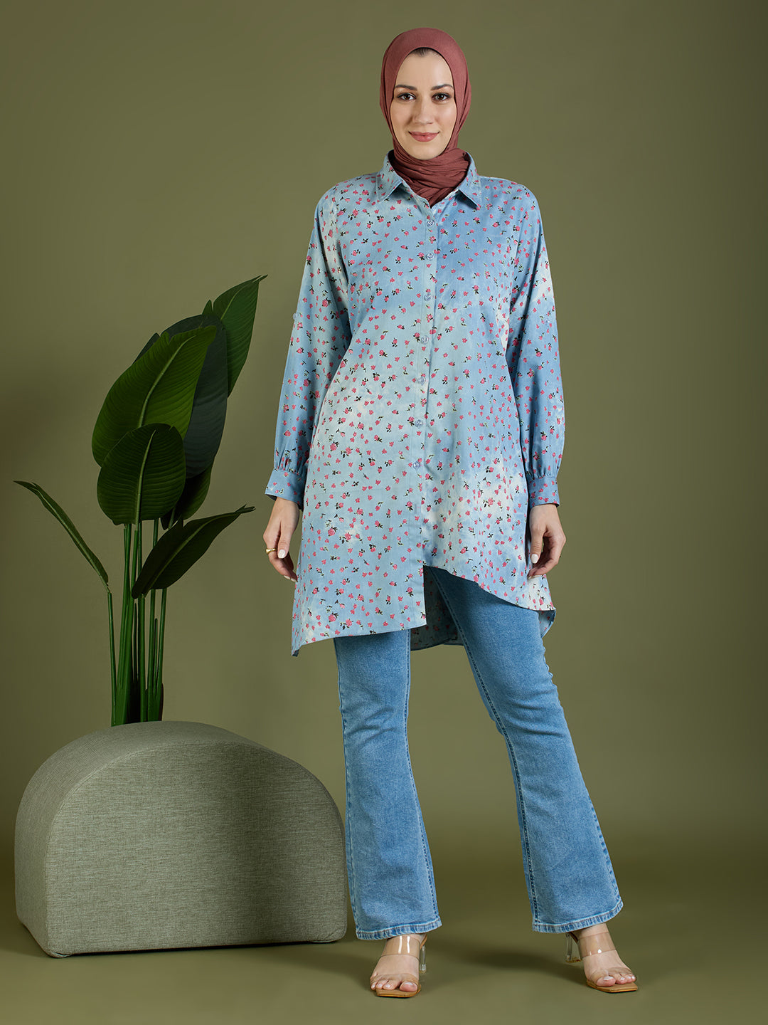 Flora denim shirt