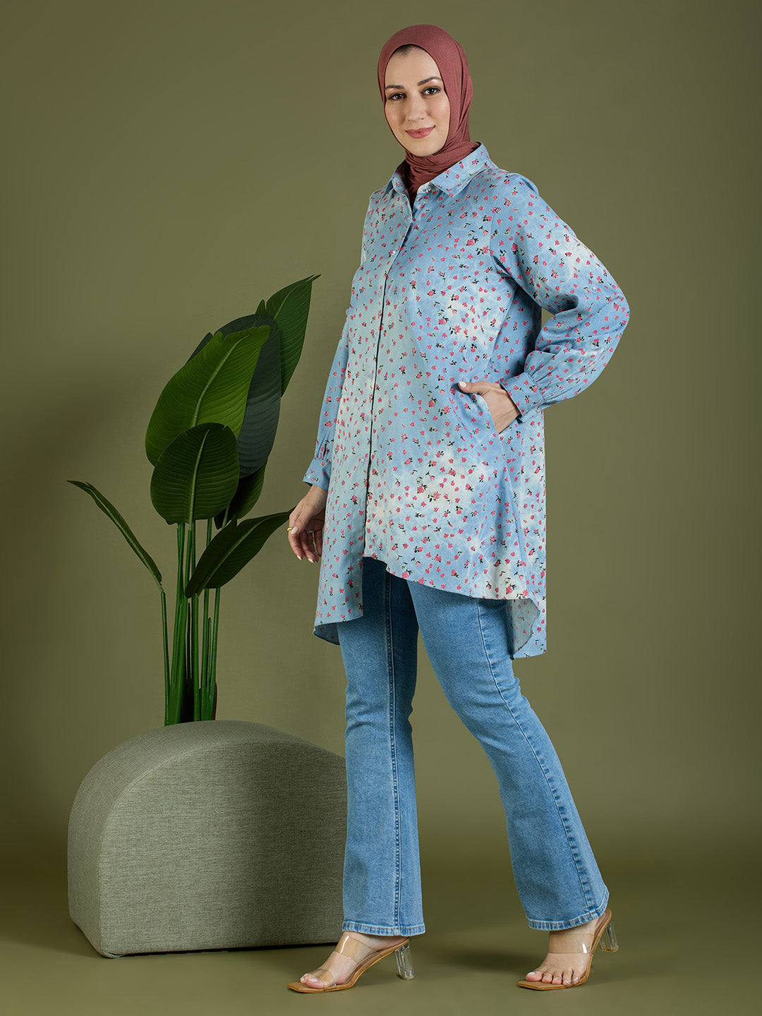 Flora denim shirt