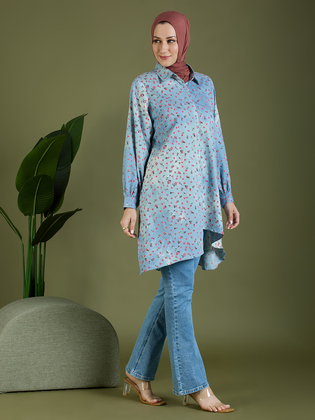 Flora denim shirt