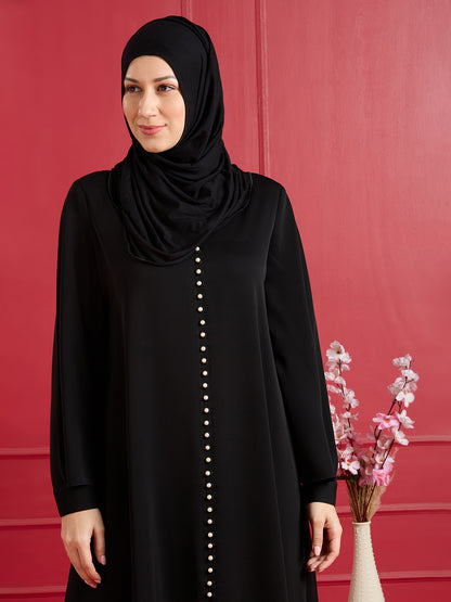 Nora pearl abaya - black
