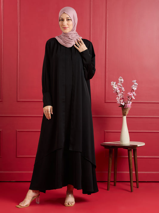 Elena jacket abaya - black